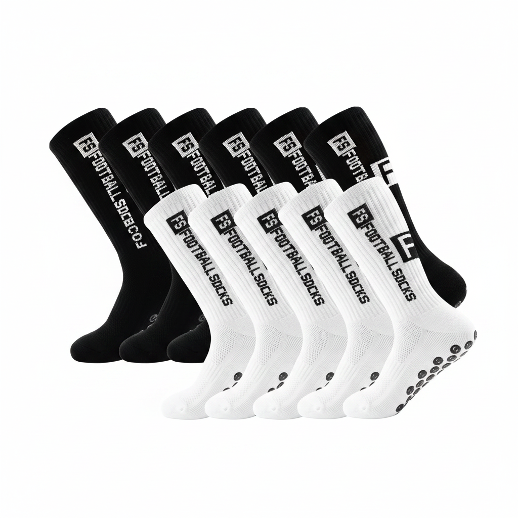 Grip sports socks zoomed in on white background